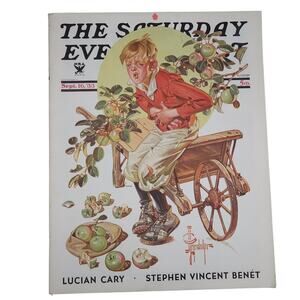 Saturday Evening Post Magazine Sept 16 1933 JC Leyendecker Cover Vintage